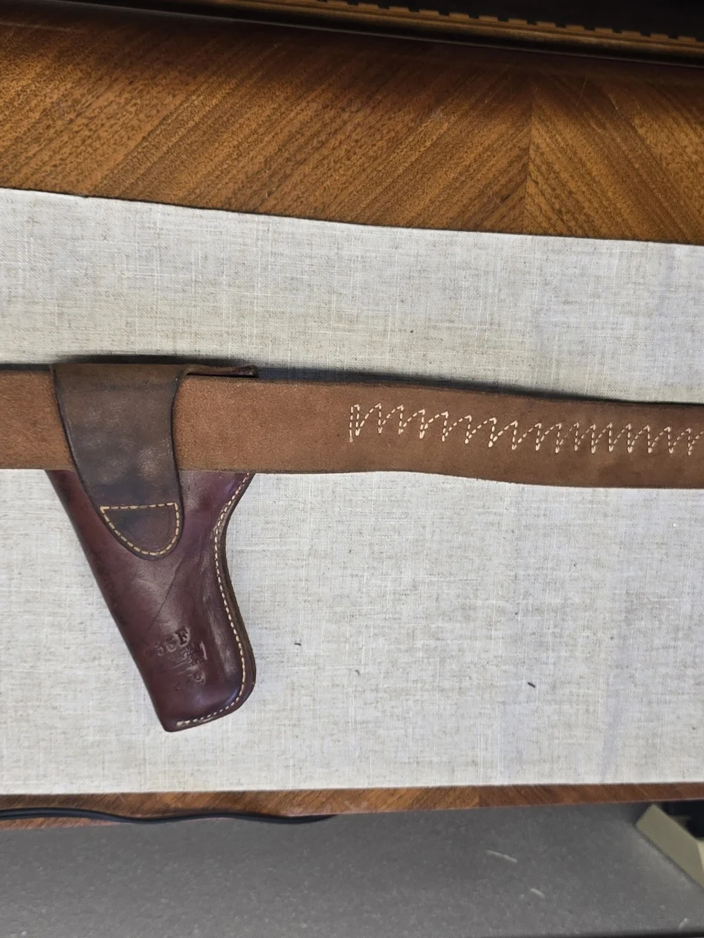 Vintage The George Co. Hand-Carved Floral Leather Holster & Cartridge Belt